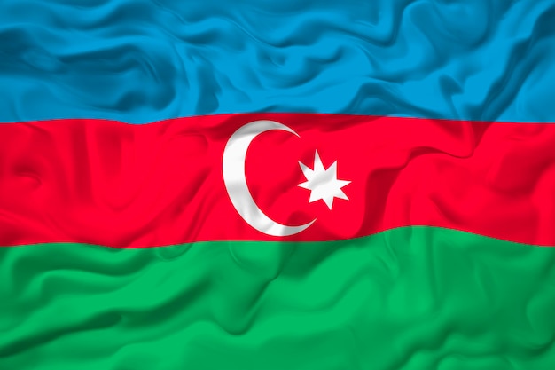 Photo national flag of azerbaijan background with flag of azerbaijan