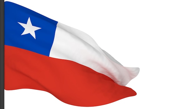 National flag background imagewind blowing flags3d renderingFlag of Chile