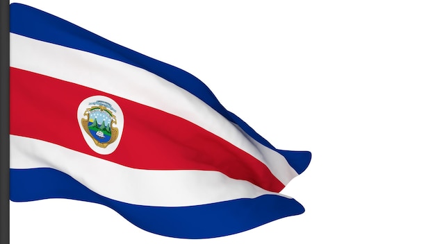 National flag background imagewind blowing flags3d renderingFlag of Costa Rica