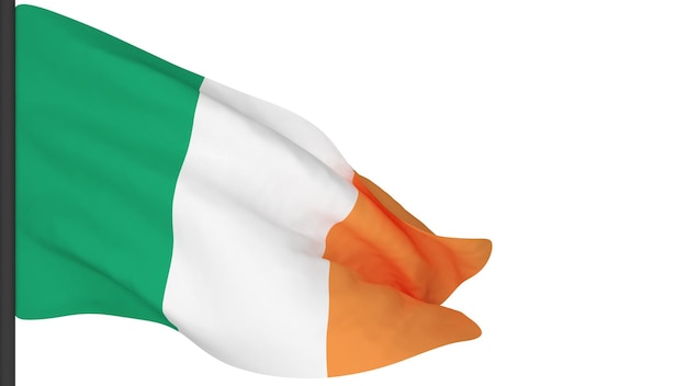 National flag background imagewind blowing flags3d renderingFlag of Ireland