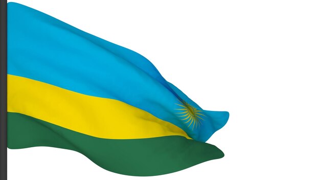 National flag background imagewind blowing flags3d renderingFlag of Rwanda