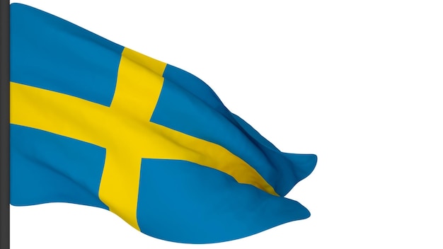 National flag background imagewind blowing flags3d renderingFlag of Sweden