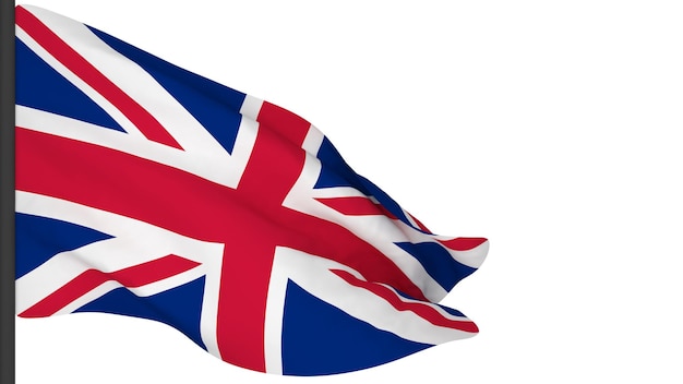 Фон национального флагаВетер развевает флаги3d визуализацияФлаг Великобритании