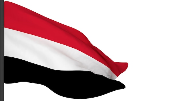 National flag background imagewind blowing flags3d renderingFlag of Yemen