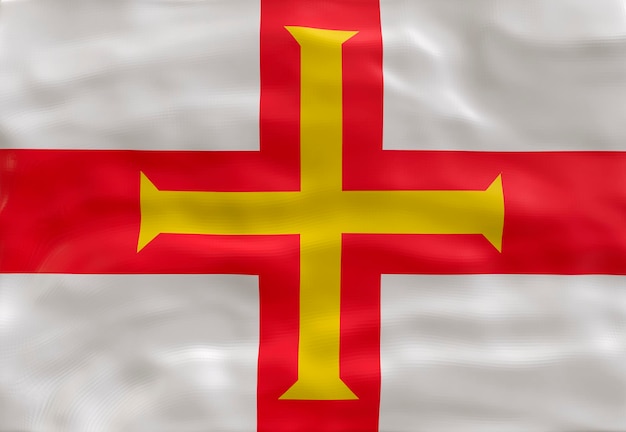 National flag of Bailiwick of Guernsey Background with flag of Bailiwick of Guernsey