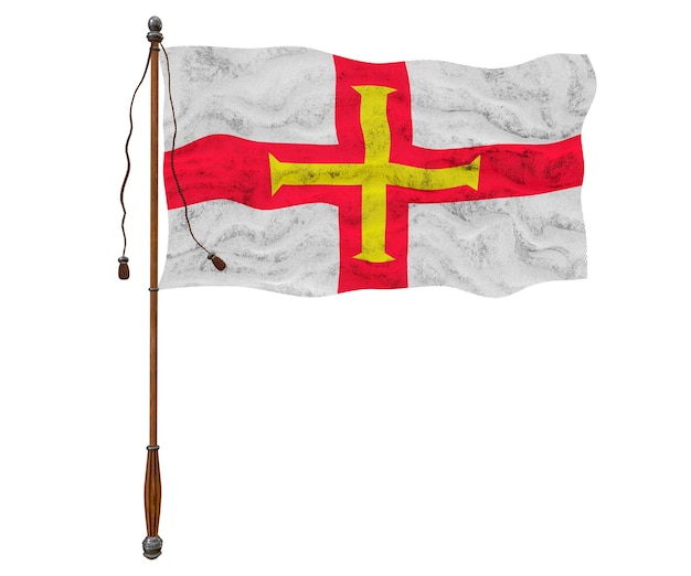 National flag of Bailiwick of Guernsey Background with flag of Bailiwick of Guernsey