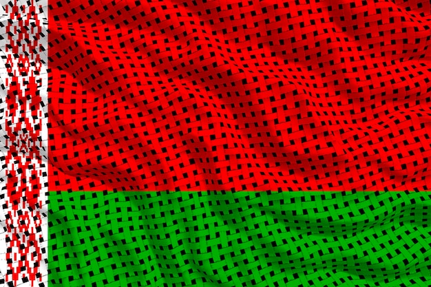 Photo national flag of belarus background with flag of belarus