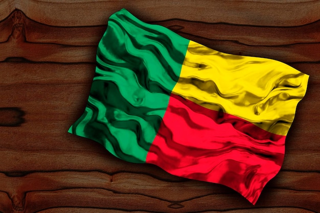 National flag of Benin Background with flag of Benin