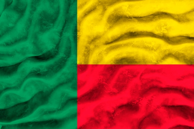 National flag of Benin Background with flag of Benin