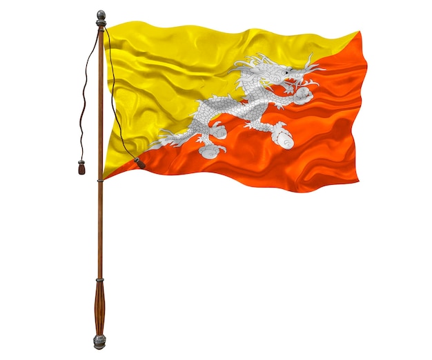 National flag of Bhutan Background with flag of Bhutan