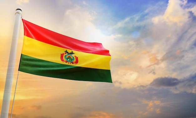볼리비아의 국기, 고립 된 3d 흔들며 깃발,