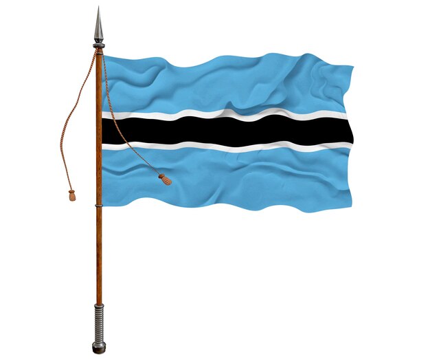 National flag of Botswana Background with flag of Botswana