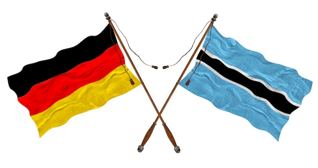 National flag of Botswana and Germany Background for designers