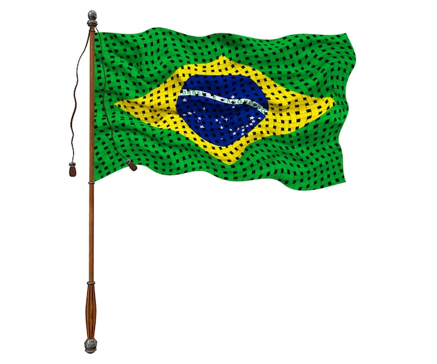 Национальный флаг Бразилии Фон с флагом Бразилии
