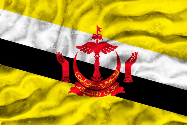 National flag of brunei background with flag of brunei