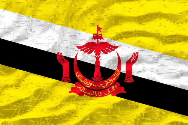 National flag of Brunei Background with flag of Brunei