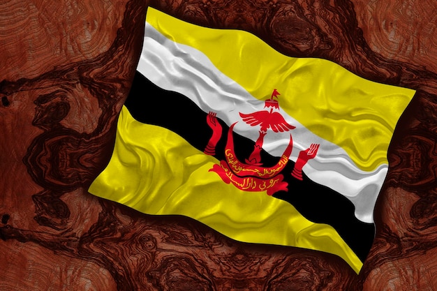 National flag of brunei background with flag of brunei