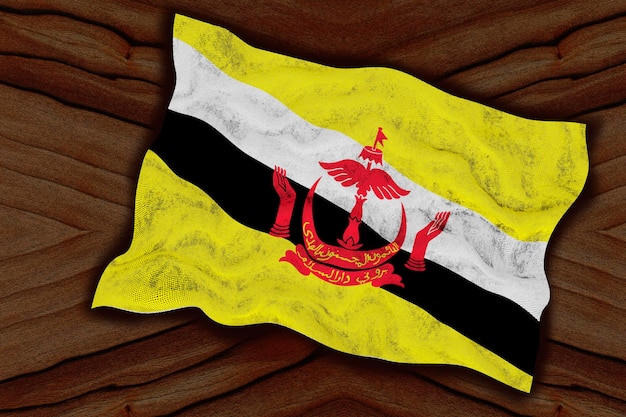 National flag of Brunei Background with flag of Brunei