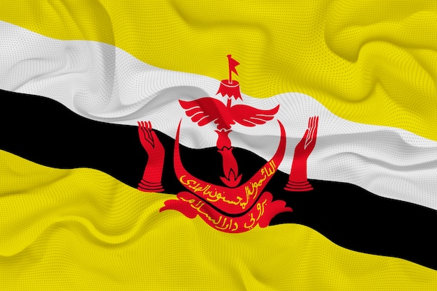 National flag of brunei background with flag of brunei