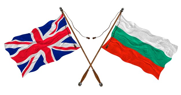 ブルガリアの国旗とブルガリアの背景の国旗