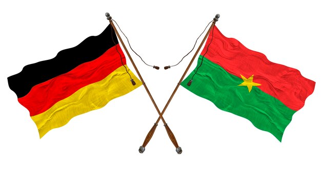 National flag of Burkina Faso and Germany Background for designers