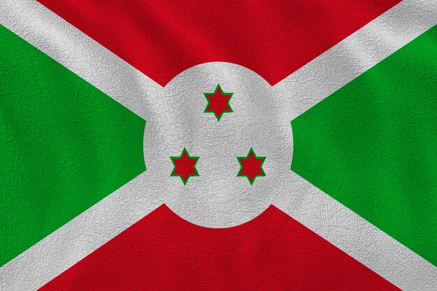 Foto bandiera nazionale del burundi sfondo con bandiera del burundi