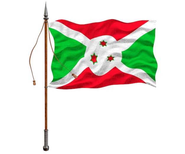 National flag of Burundi Background with flag of Burundi