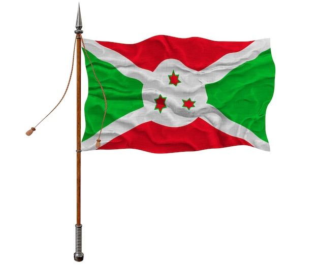 Photo national flag of burundi background with flag of burundi