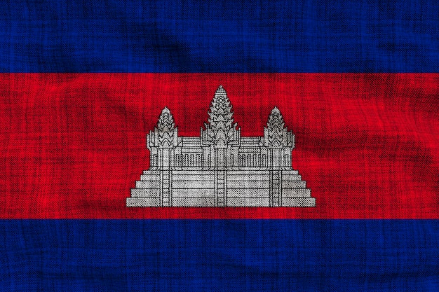 Photo national flag of cambodia background with flag of cambodia