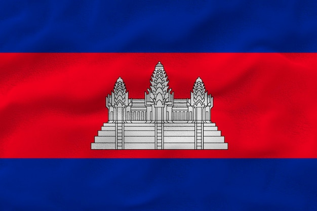 National flag of Cambodia Background with flag of Cambodia