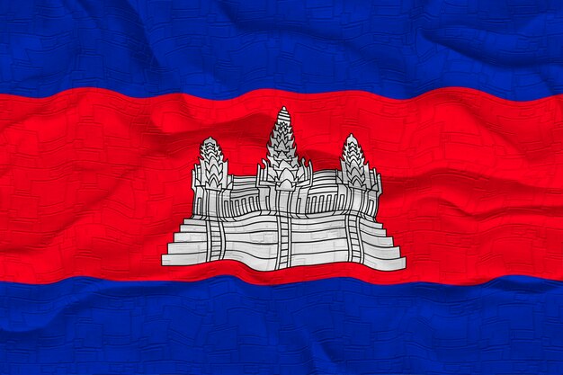 カンボジアの国旗とカンボジアの背景の国旗