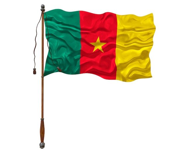 National flag of Cameroon Background with flag of Cameroon