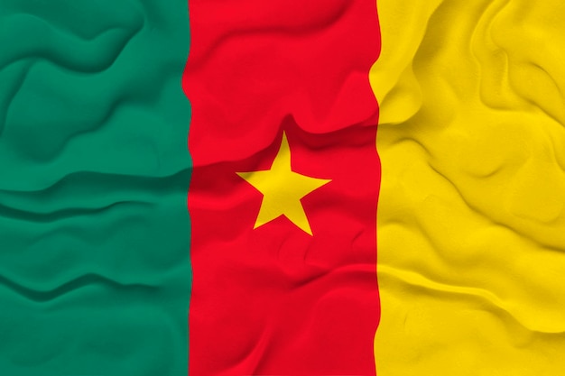 National flag of Cameroon Background with flag of Cameroon