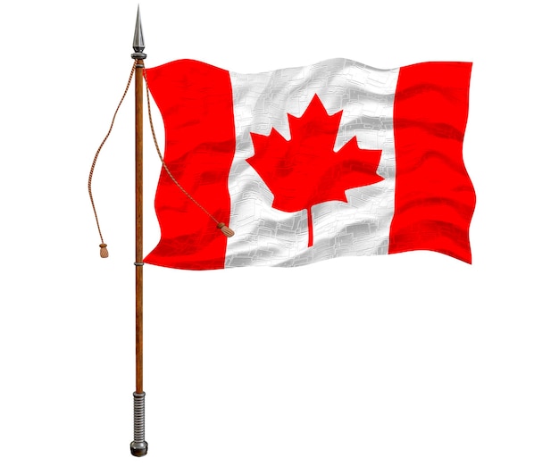 Photo national flag of canada background with flag of canada