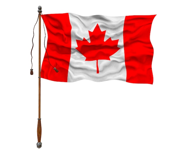 Photo national flag of canada background with flag of canada