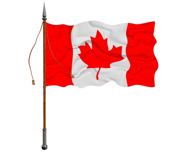 Photo national flag of canada background with flag of canada