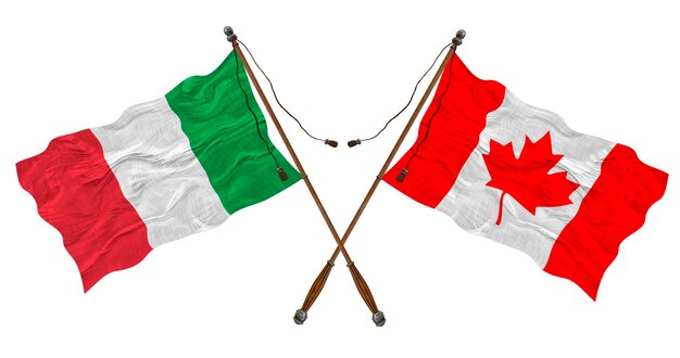 National Flag of Canada and Italy Background for designers