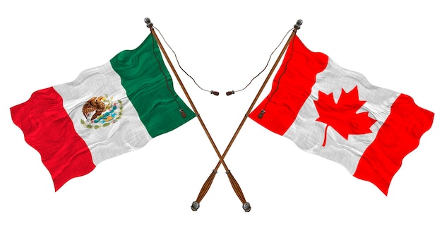 National Flag of Canada and Mexico Background for designers