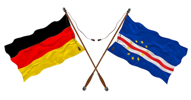 Государственный флаг Кабо-Верде и Германии Фон для дизайнеров