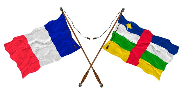 National flag of Central Arican Republic and France Background for designers