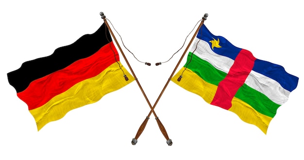 Photo national flag of central arican republic and germany background for designers