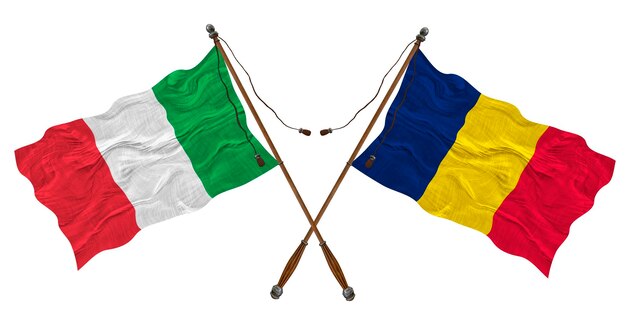 National flag of Chad and Italy Background for designers