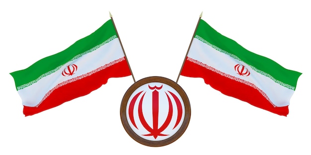 国旗とイランの国章編集者とデザイナーのための背景国民の祝日3Dイラスト