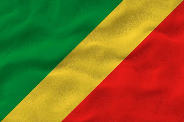 콩고 브라자빌의 국기와 함께 콩고 브라자빌 배경의 국기