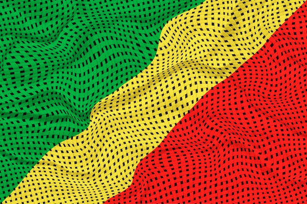 Photo national flag of congo brazzaville background with flag of congo brazzaville