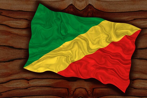 National flag of Congo brazzaville Background with flag of Congo brazzaville