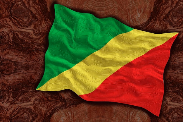 National flag of Congo brazzaville Background with flag of Congo brazzaville