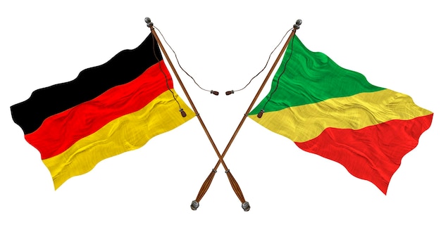 National flag of Congo brazzaville and Germany Background for designers