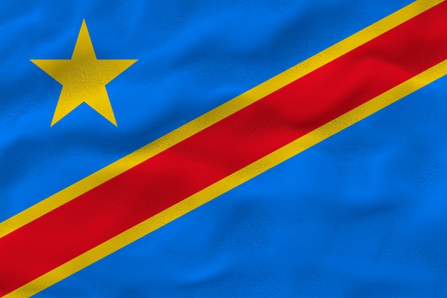 National flag of Congo Democratic Republic Background with flag of Congo Democratic Republic