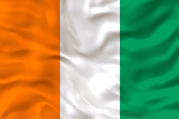 National flag of Cote d'Ivoire Background with flag of Cote d'Ivoire